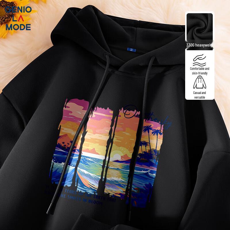 GENIOLAMODE Men's Hooded Graphic Sweatshirt