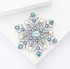 Fashion Rhinestone Snowflake Brooches for Women Clothing Coat Jewelry Accessories Gifts