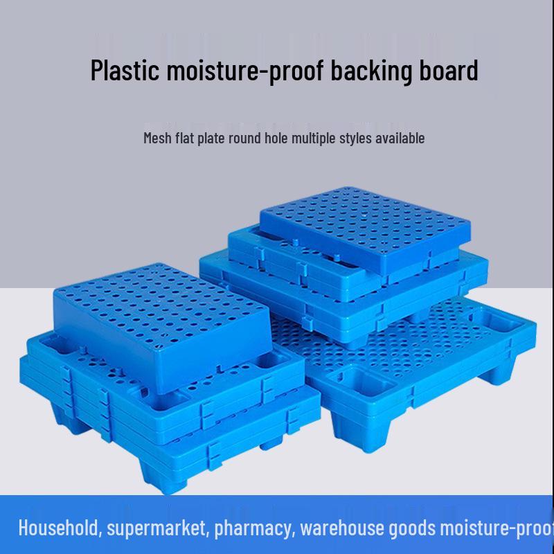 Warehouse Grid Plastic Pallet: Thickened Moisture-Proof Single-Sided Floor Mat for Logistics.