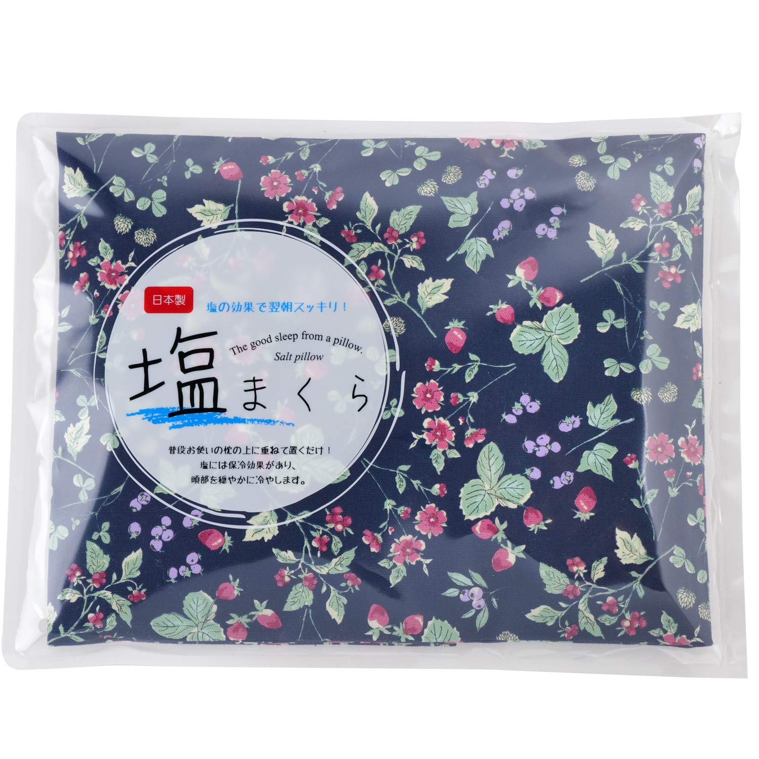 

Koji Company Salt Pillow, Chanson de Fie, 30cm x 20cm, Made in Japan, Floral Pattern, Navy, 140229