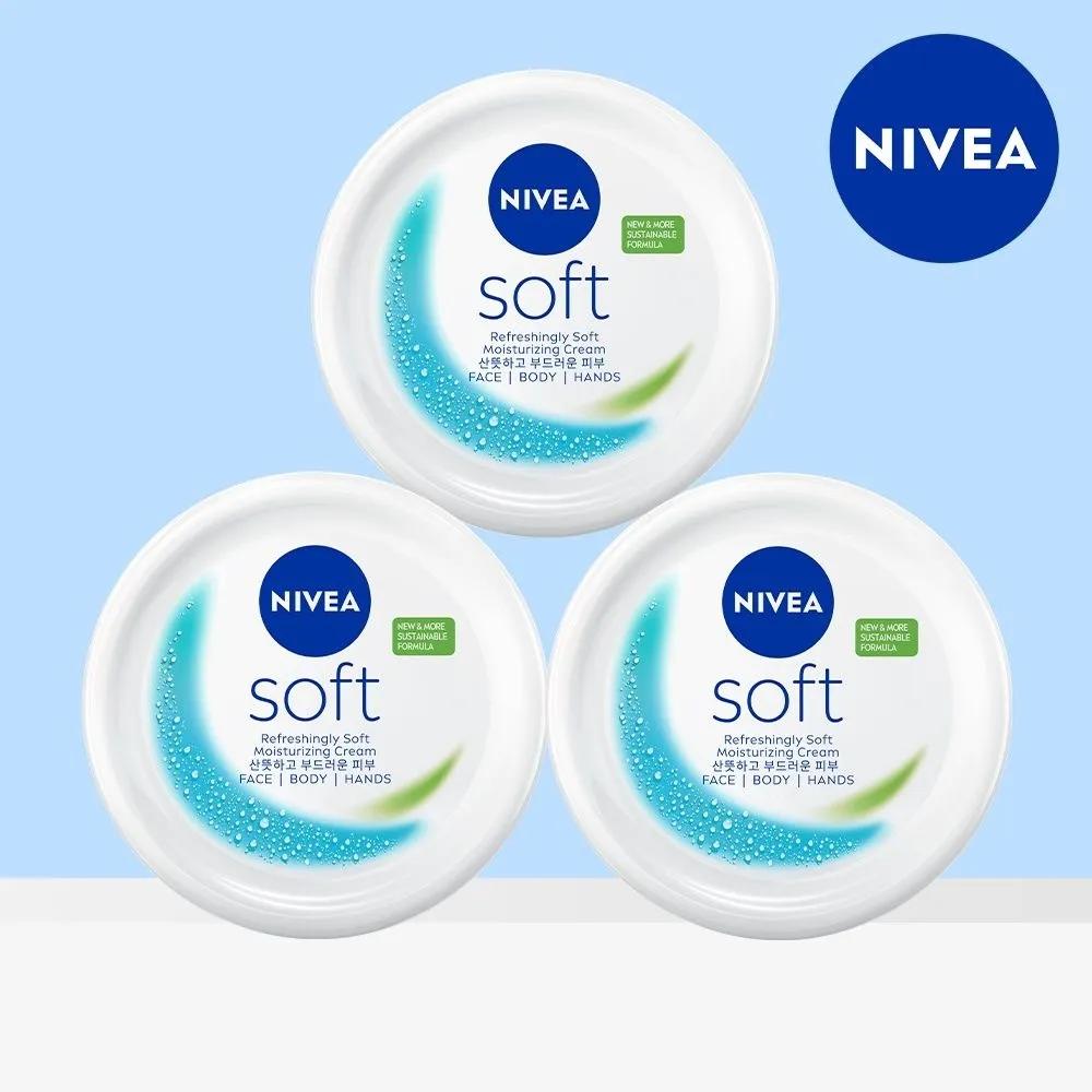 NIVEA Soft Refreshing Moisturizing Cream 200ml (3 pieces)
