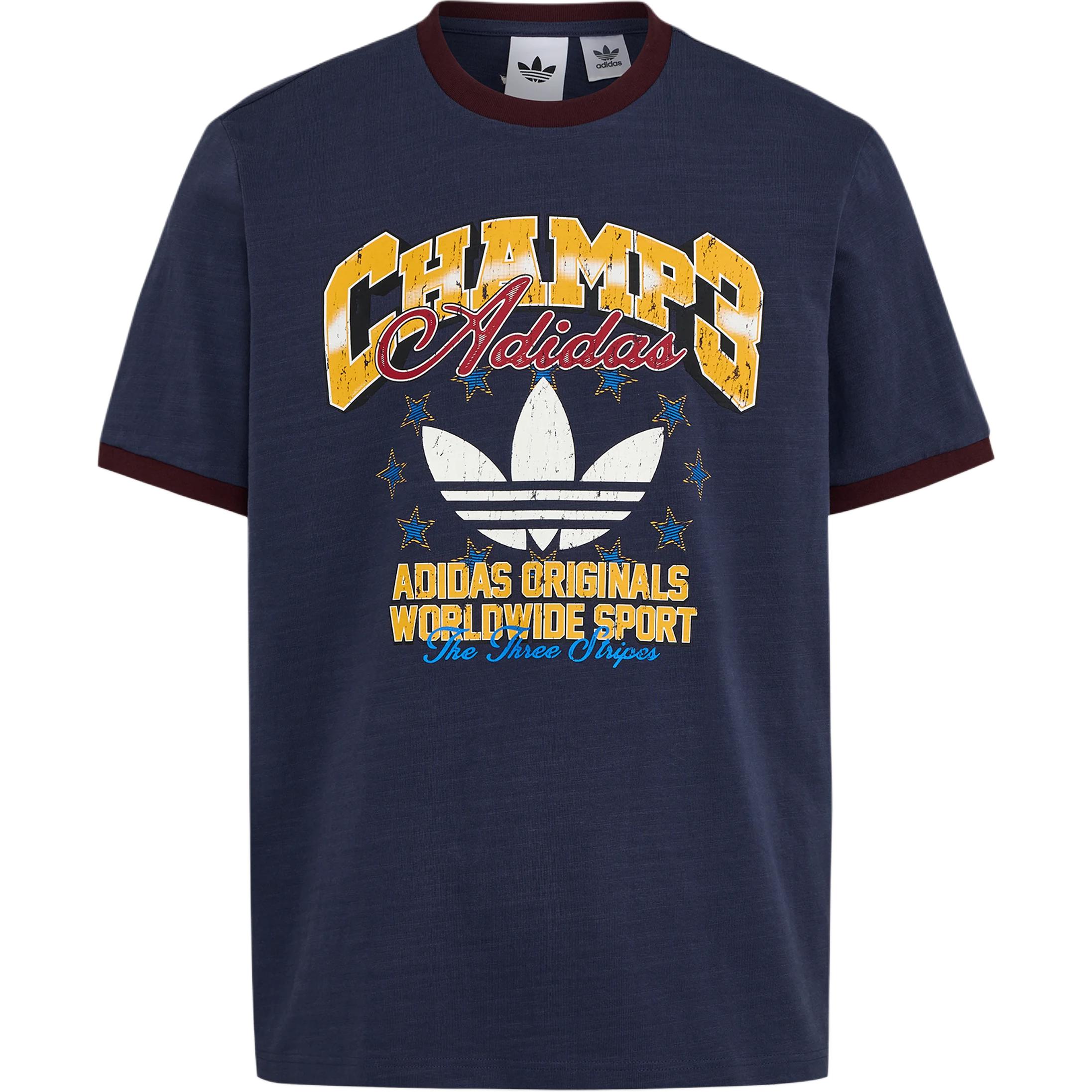 Adidas Originals Ringer Cotton Loose Fit Crew Neck Comfortable Short Sleeve T-Shirt Men Tops LE7356 L