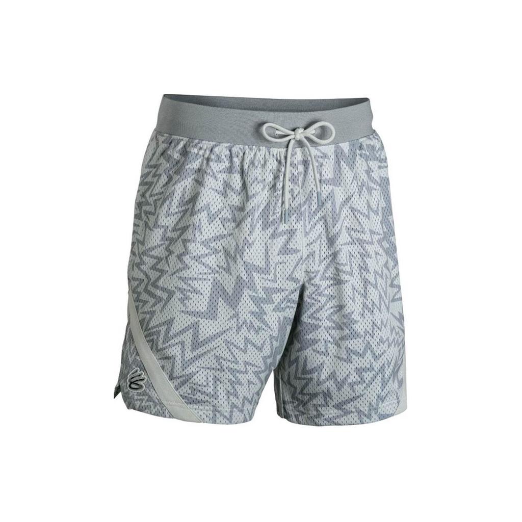 Under Armour Curry All Over Print Mesh Lace-Up Straight Leg Casual Shorts Men Shorts Light-Gray 1383375-114