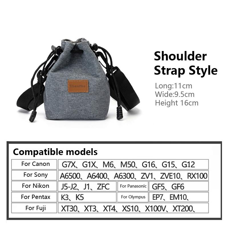 

Camera Bag For Canon Nikon Pentax Fuji Travel Outdoor Single Shoulder Bag Dslr Storage Bag Drawstring Stitching Lens Pouch