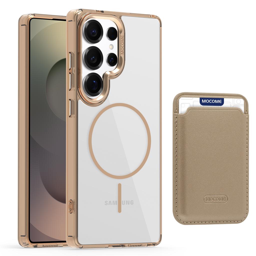 For Samsung Galaxy S25 Ultra Magnetic Case TPU + PC Phone Cover with Card Bag