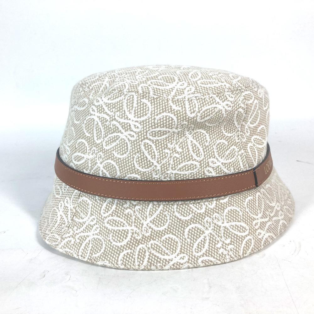 LOEWE K820HB1X41 Anagram jacquard logo Bucket hat bob hat BeigeBased Unused