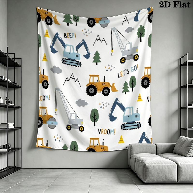 Cute Vehicle Wall Tapestry Aesthetic Wall Hanging Printed Fabric Blanket Decorative Tapestries for Bedroom Living Room Home Decor
