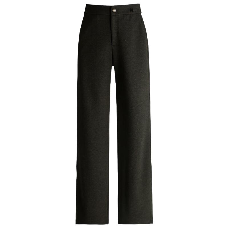 Mengshuya Thickened Silk Wool Blend High-Waist Straight-Leg Trousers