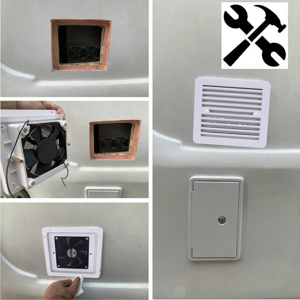 RV Side Vent Fan 12V One Way Silent Wind Air Ventilation Exhaust Fan for Motorhome Trailer Boat Camping Yachts 8.07x7.28in