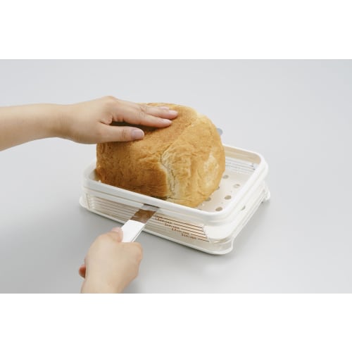 Akebono Sangyo Bread Slicer with Guide and Hood, Made in Japan, Diagonal Cut for Clean Slices Down to the End, Thickness Adjustable, 4-, 5-, 6-, 8-, o