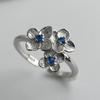Xiaomi 925 Sterling Silver Rings for Women Couple Minimalist Handmade Simple Blue Flower Zircon Ring Fine Jewelry Gift Prevent Allergy
