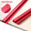 1 Stück T-Nut 45 Nut mit mm/Zoll Skala Legierung Rot T-Nuten Schlitz Gehrungsschlitz 40cm 60cm Holzbearbeitung Sägetisch Werkbank DIY Werkzeuge