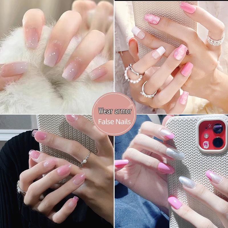 

Wearable Minimalist False Nail Art Set - 24 Removable Pieces per Box
