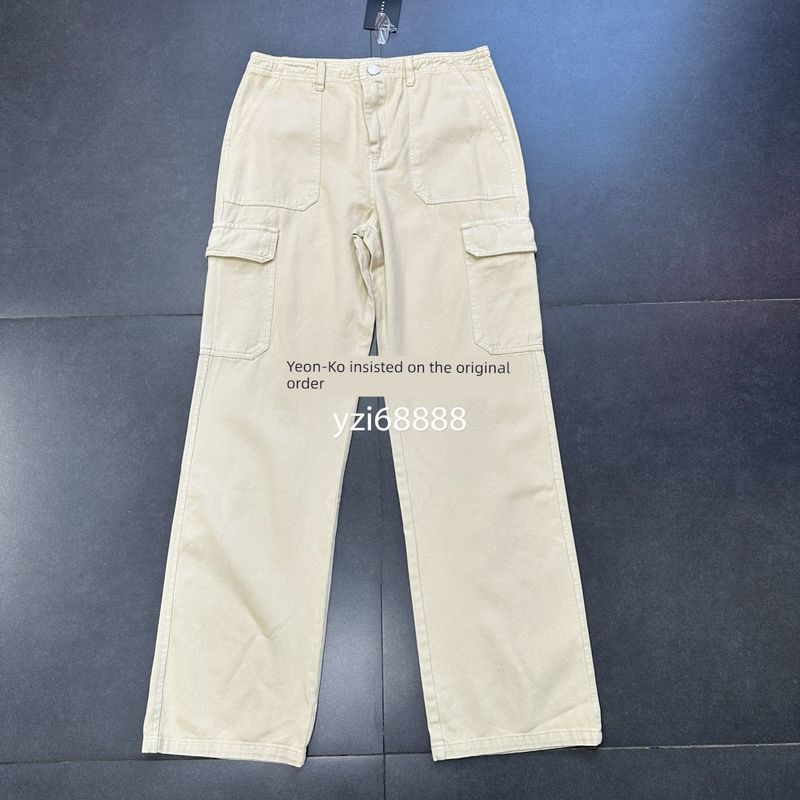 

Yanzi Export Los Angeles S8 Spring/Summer Thin Nature Waist Thin Denim Cargo Pants Denim Pants S80296 Apricot s80296 XL
