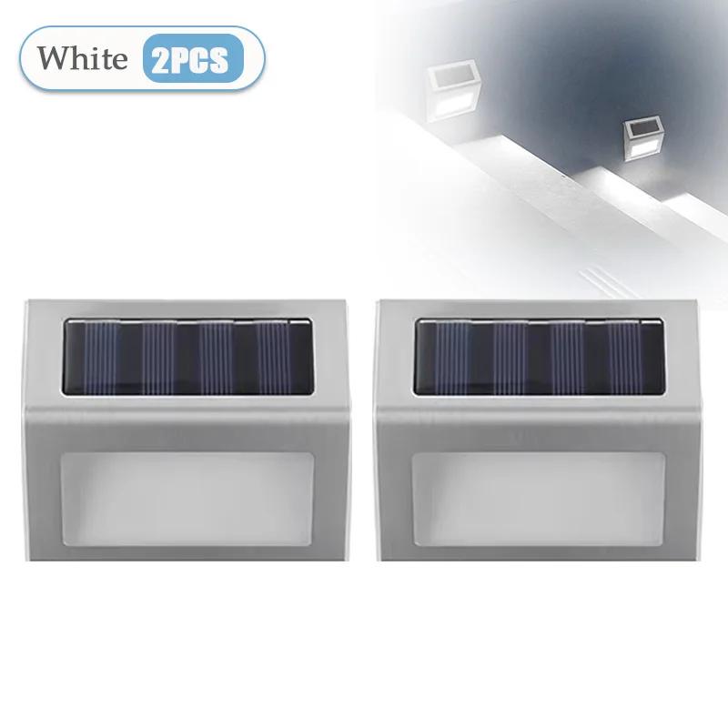 1-8PCS Solar Stainless Steel Step Light Waterproof Anti-corrosion and Environmental Protection Wall Light for Garden Fence Wall