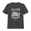 Unisexs Faith Can Move Mountains T Shirt Unisex Camping Hiking Outdoor Adventure Christian Tops Black 2xl Vintage Washed