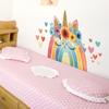 Self-adhesive Wall Stickers Cartoon Rainbow Unicorn Hearts for Kids Room Bedroom Living Room Home Decor