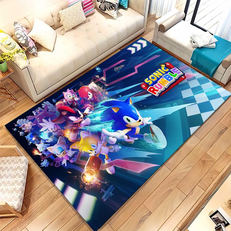 

Retro S-Sonic Cartoon Games Living Room Non-Slip Area Rug Soft Carpet for Bedroom Kids Playroom Sofa,Home Decor Doormat Gift 40x60cm