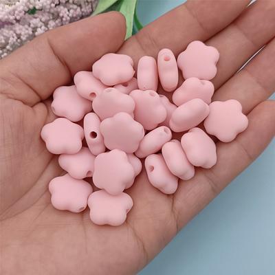 30ks 15*7mm Akrylové Módní Macaron Květiny s Gumovým Efektem Volné Korálky Materiály pro Výrobu Náramků Náhrdelníků