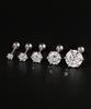 Minimalpiercing 14K Moissanite Diamond Six-Prong Piercing Earrings