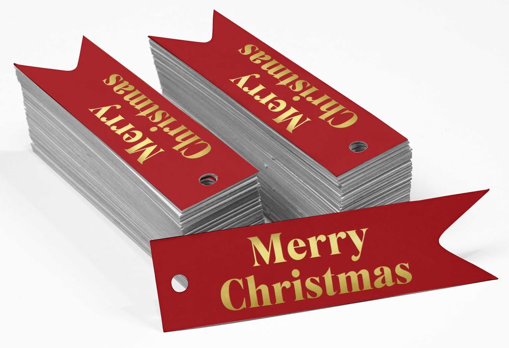 Inkdotpot Frohe Weihnachten Flaschenanhänger Echtgoldfolie Gastgeschenkanhänger Packung von