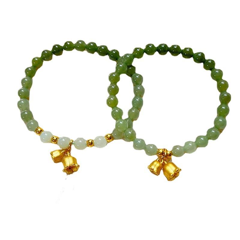 Recommended jewelry: Natural Hetian jade bracelet, lily of the valley bracelet, women's sand gold pendant, Chinese style accessories, hand jewelry,