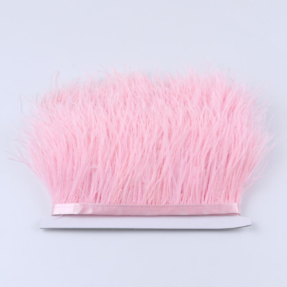 1Meter Colorful Real Ostrich Feather Trims Ribbon 8-10cm White Plumes for Party Dress Clothing Decoration Sewing Feathers Crafts