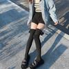Damen kniehohe Socken Strümpfe Lolitas Schleife Schnürung Wadenstrümpfe Bommel Oberschenkelhohe Strümpfe Süß Niedlich Überknie-Socken