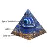 Crystal Devil's Eye Pyramid Natural Crushed Stone Lapis Lazuli Dropping Resin Home and Office Desktop Decoration Crafts 6x6cm