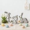 3 st påskharefigur Liten dekorativ kaninstatyett Vintage harts Kaninskulptur för Vår Hem Bordsdekoration
