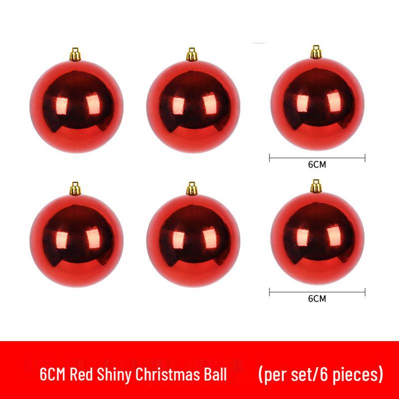 Red Shiny & Matte Glitter Christmas Ball Ornaments - Plastic Hanging Decorations (6-30cm) for Festival Scenes