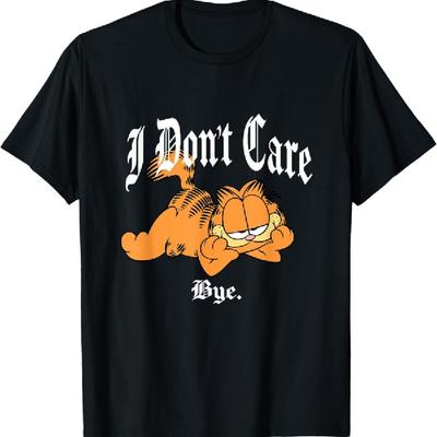 T-shirt Gothique Vintage Garfield Je m'en Fiche
