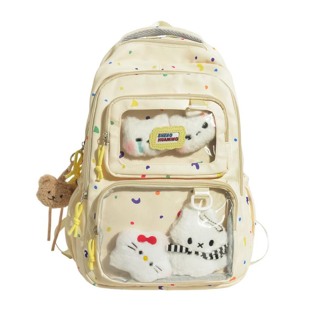 Schoolbag Japanese two-dimensional style simple backpack women's large-capacity junior high school student pain bag schoolbag women's leisure travel 