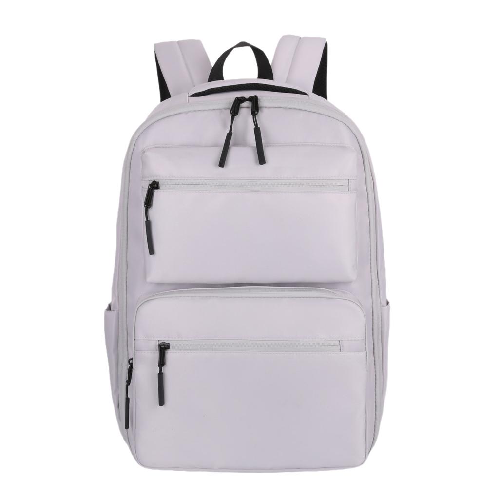 Schoolbag Backpack Men's Solid Color Temperament Korean Version Casual Backpack Men's Student Daily Commuting Fashion Temperament Backpack