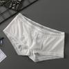 Men Underpants Ice Silk Ultra Thin Low-Rise Lace Solid Color Sexy 3D U Convex Translucent Underwear Panties Briefs for Daily Wear