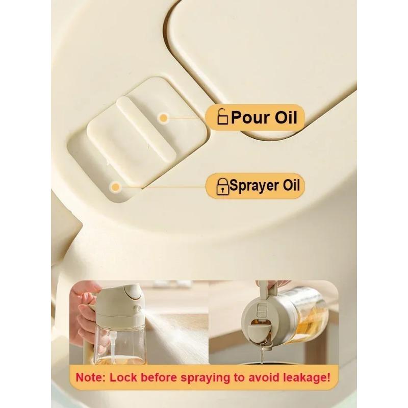 2in1 470ml Plastic Spray Oil Sprayer Bottle Spray Oil Dispenser Oil Jar Cruet BBQ Kitchen Baking Roasting Picnic Kitchen Tool