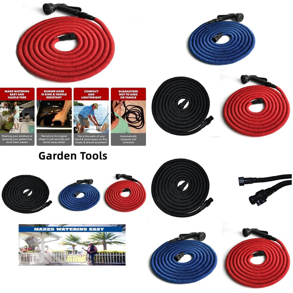25ft-100ft Expandable Garden Hose Set With High Pressure Water Gun For Gardening And Car Washing