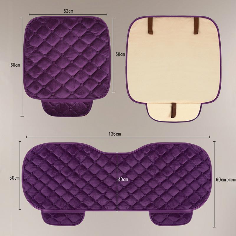 7PCS Set Warm Plush Car Seat Cushion Cover Backrest Front Rear Seat Protector Case Wear-resistant Universal Auto