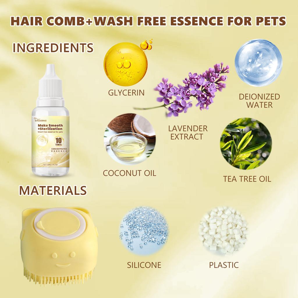 Yegbong Pet Wash Free Essence Suit Katze und Hund Weiche Haarreinigung Dekontamination Desodorierung und Duftretention Trockenreinigungspflege