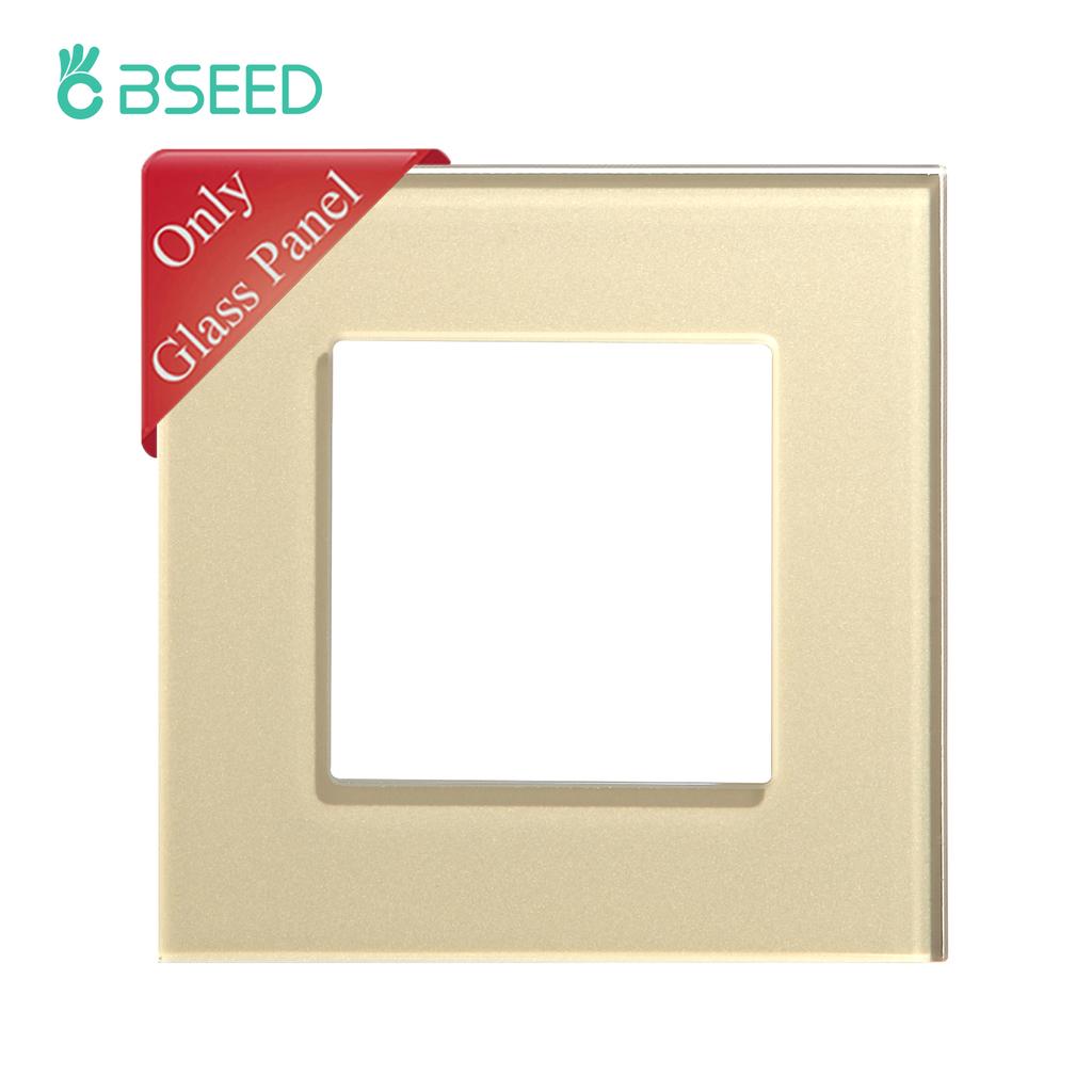 Bseed EU UK Russia Standard Pearl Crystal Glass Frame White Black Glod Grey Wall Socket DIY Part Home Improvement Decoration