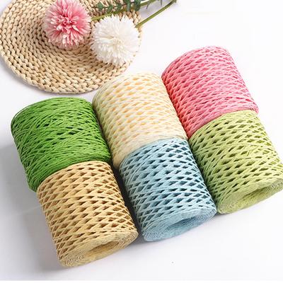 150m/roll Raffia Ribbon Yards Raffia Yarn For Crocheting Knit Wire Natural Color Matte Texture Raffia Paper Ribbons DIY Handmade