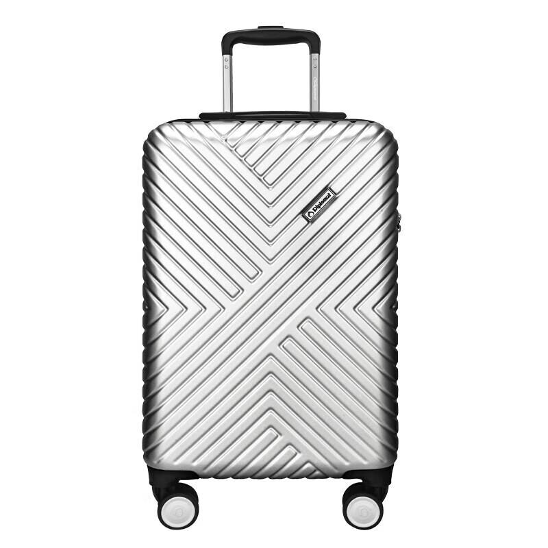 Diplomat Bright Silver 20-inch Hard-Shell Spinner Luggage