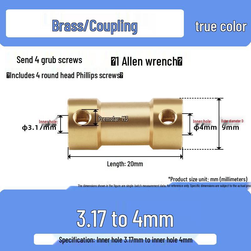 Brass Shaft Coupling Connector for Transmission (2-5mm)