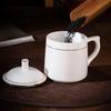 260ml Ceramic Teacup with Lid and Gold Rim