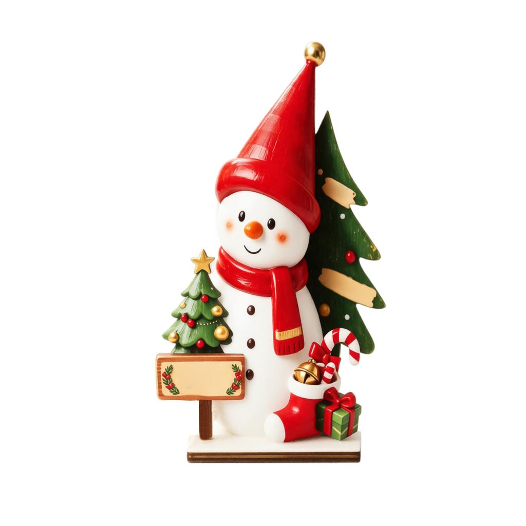 2D Christmas Tabletop Decoration, Holiday Desk Ornament for Home and
