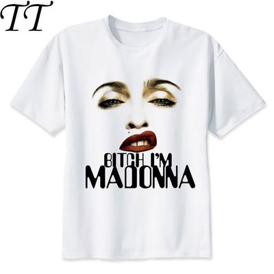 Madonna T-shirt heren t-shirt mode t-shirt O-hals wit T-shirts Voor man Top Tees M8127