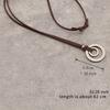 1 Piece Vintage Double Ring Alloy Pendant Adjustable Necklace, Unisex, Retro Style Design, Durable, Suitable for Daily Wear