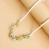Korean Sweet Cool Resin Flower Charm Beaded Pendant Necklace for Women Girls Fashion Choker Necklace Party Jewelry Gift