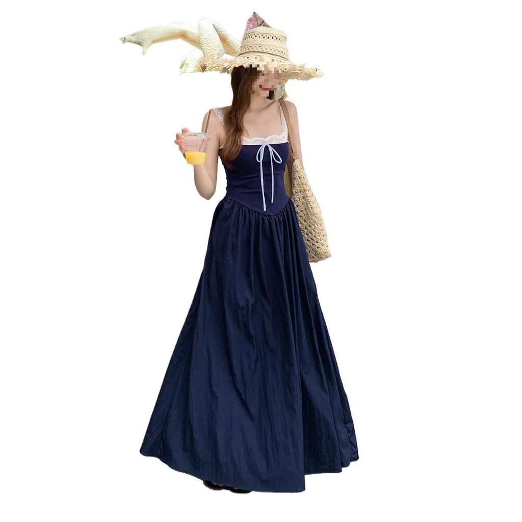 Sommer Spitzen-Patchwork A-Linien-Camisole-Kleid - Damen Schick Schlankmachend Urlaubsstil