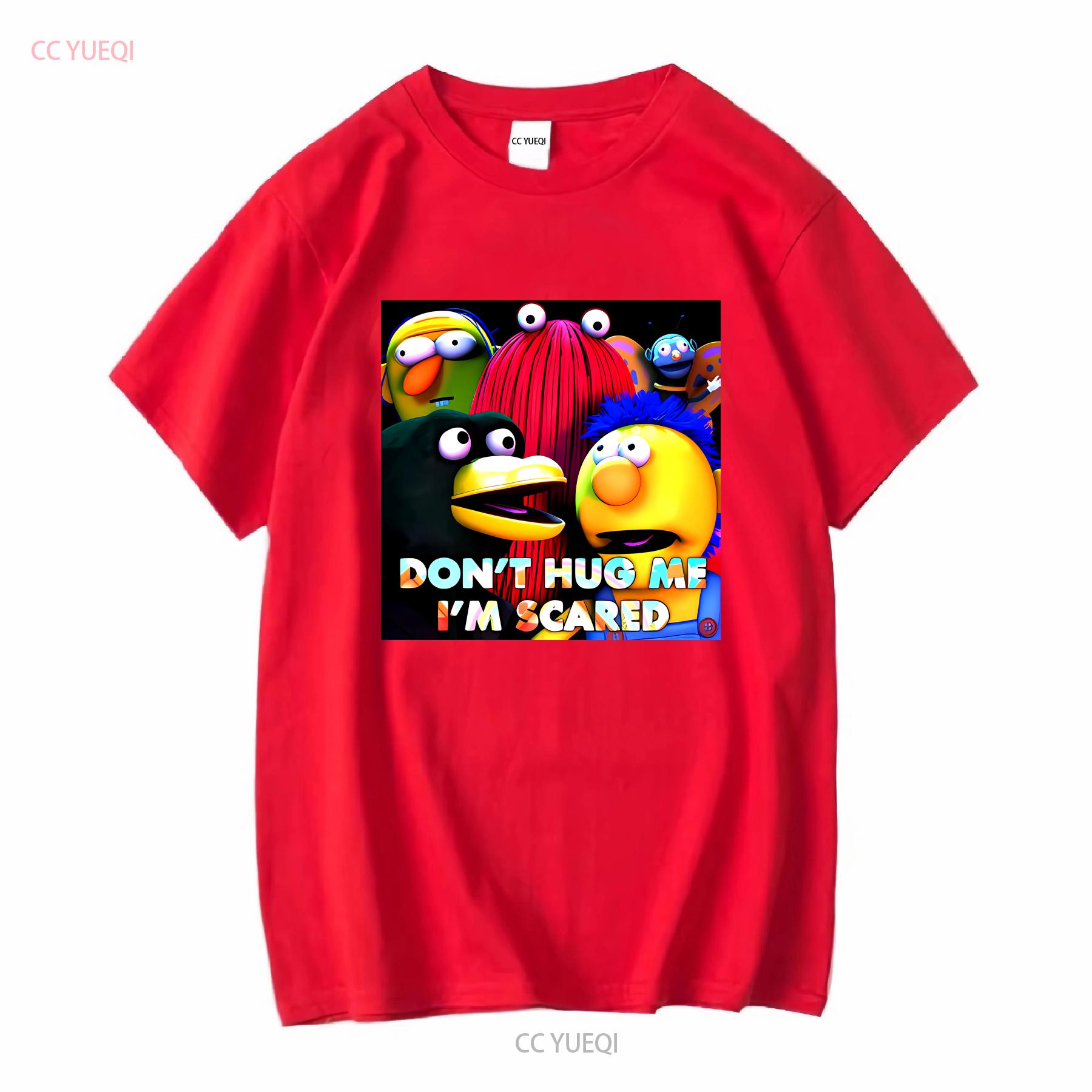 NEW LIMITED Dont Hug Me Im Scared Cartoon Funny Novelty T Shirt M 3XL Fast Shipping long sleeves vintage Washed S